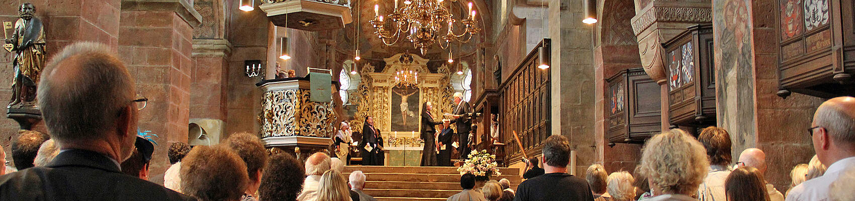 Die Einführung der Äbtissin Katrin Woitack in der Kirche des Stifts Fischbeck. Foto: Klosterkammer/Kristina Weidelhofer